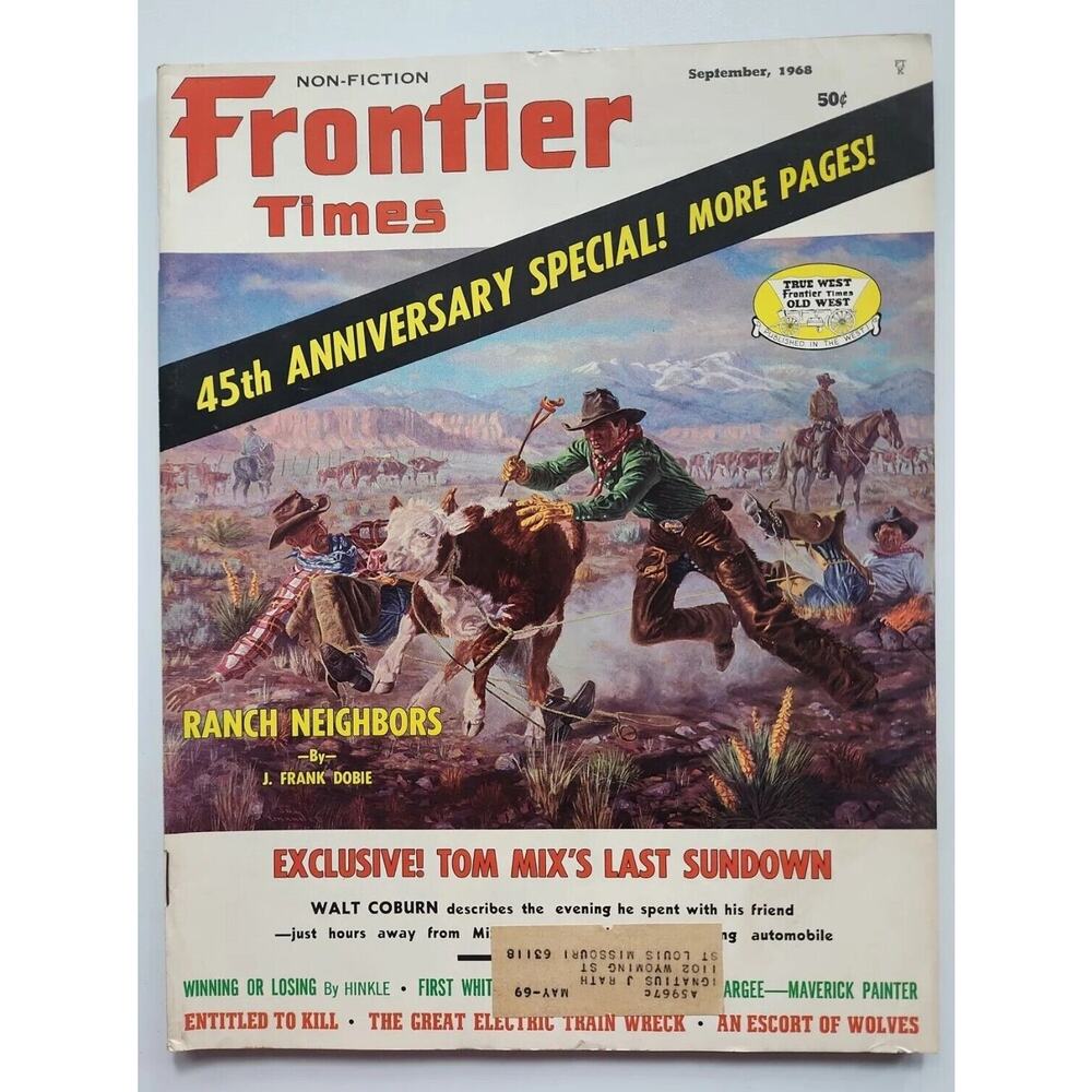 Frontier Times‎ Vintage Magazine September, 1968 "45th Anniversary Special" M130